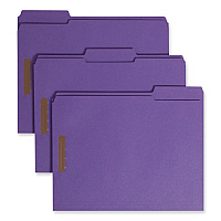 Smead Top Tab Colored Fastener Folders, 0.75" Expansion, 2 Fasteners, Letter Size, Purple Exterior, 50/Box (SMD13040)