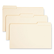 Smead Interior File Folders, 1/3-Cut Tabs: Assorted, Legal Size, 0.75" Expansion, Manila, 100/Box (SMD15230)