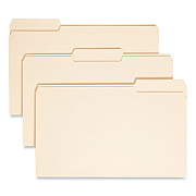 Smead Top Tab File Folders with Antimicrobial Product Protection, 1/3-Cut Tabs: Assorted, Legal, 0.75" Expansion, Manila, 100/Box (SMD15338)