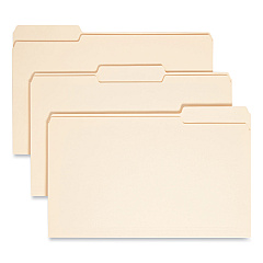 Smead Top Tab File Folders with Antimicrobial Product Protection, 1/3-Cut Tabs: Assorted, Legal, 0.75" Expansion, Manila, 100/Box (SMD15338)