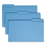 Smead Colored File Folders, 1/3-Cut Tabs: Assorted, Legal Size, 0.75" Expansion, Blue, 100/Box (SMD17043)
