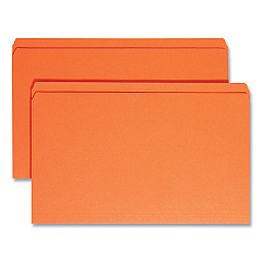 Smead Reinforced Top Tab Colored File Folders, Straight Tabs, Legal Size, 0.75" Expansion, Orange, 100/Box (SMD17510)