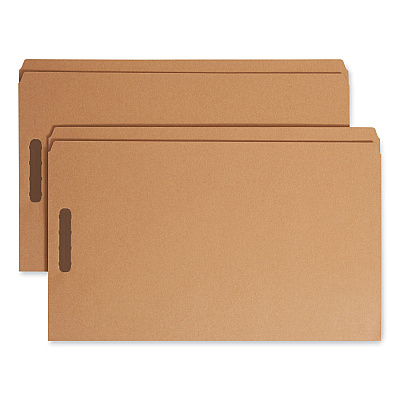 Smead Kraft Fastener Folders, 0.75" Expansion, 2 Fasteners, Legal Size, Kraft Exterior, 50/Box (SMD19813)