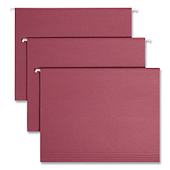 Smead Colored Hanging File Folders with 1/5 Cut Tabs, Letter Size, 1/5-Cut Tabs, Maroon, 25/Box (SMD64073)