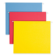 Smead Box Bottom Hanging File Folders, 2" Capacity, Letter Size, 1/5-Cut Tabs, Assorted Colors, 25/Box (SMD64264)