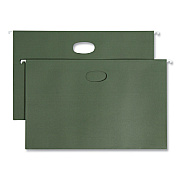 Smead Hanging Pockets with Full-Height Gusset, 1 Section, 1.75" Capacity, Legal Size, Standard Green, 25/Box (SMD64318)