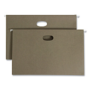 Smead 100% Recycled Hanging Pockets with Full-Height Gusset, 1 Section, 3.5" Capacity, Legal Size, Standard Green, 10/Box (SMD64326)