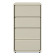 Alera Lateral File, 4 Legal/Letter-Size File Drawers, Putty, 30" x 18.63" x 52.5" (ALEHLF3054PY)