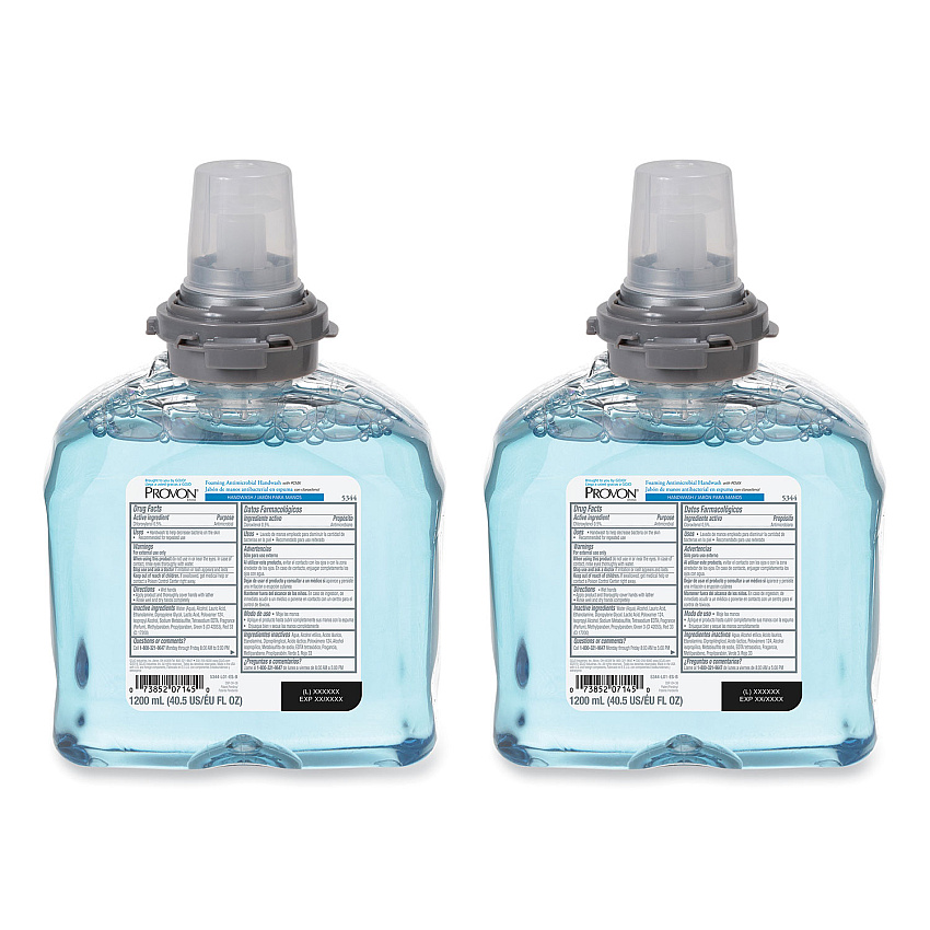 PROVON Foaming Antimicrobial Handwash with PCMX Refill, For TFX Dispenser, Floral Scent, 1,200 mL, 2/Carton (GOJ534402CT)
