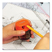 BAZIC Dual Blades Sharpener with Round Receptacle, Two-Hole, 2.25 x 1.6, Randomly Assorted Colors (BAZ1908)