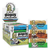 Bobo's Oat Bar Coconut/Chocolate Chip/Original Multipack, 3 oz Individually Wrapped, 12/Box (BBO00098)