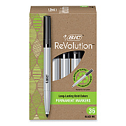 BIC ReVolution Permanent Markers, Fine Bullet Tip, Black, 36/Pack (BICPMER36BLK)
