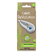 BIC Wite-Out Brand Ecolutions Correction Tape, Non-Refillable, White,  0.2" x 19.8 ft, 2/Pack (BICWOET21WHI)