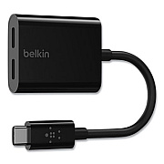 Belkin USB-C Audio+Charge Adapter, Black (F7U081BTBLK)