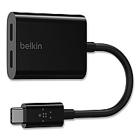 Belkin USB-C Audio+Charge Adapter, Black (F7U081BTBLK)