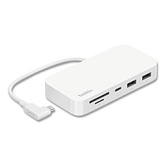 Belkin Connect 6-in-1 Multiport Hub with Mount, White (INC011TTWH)