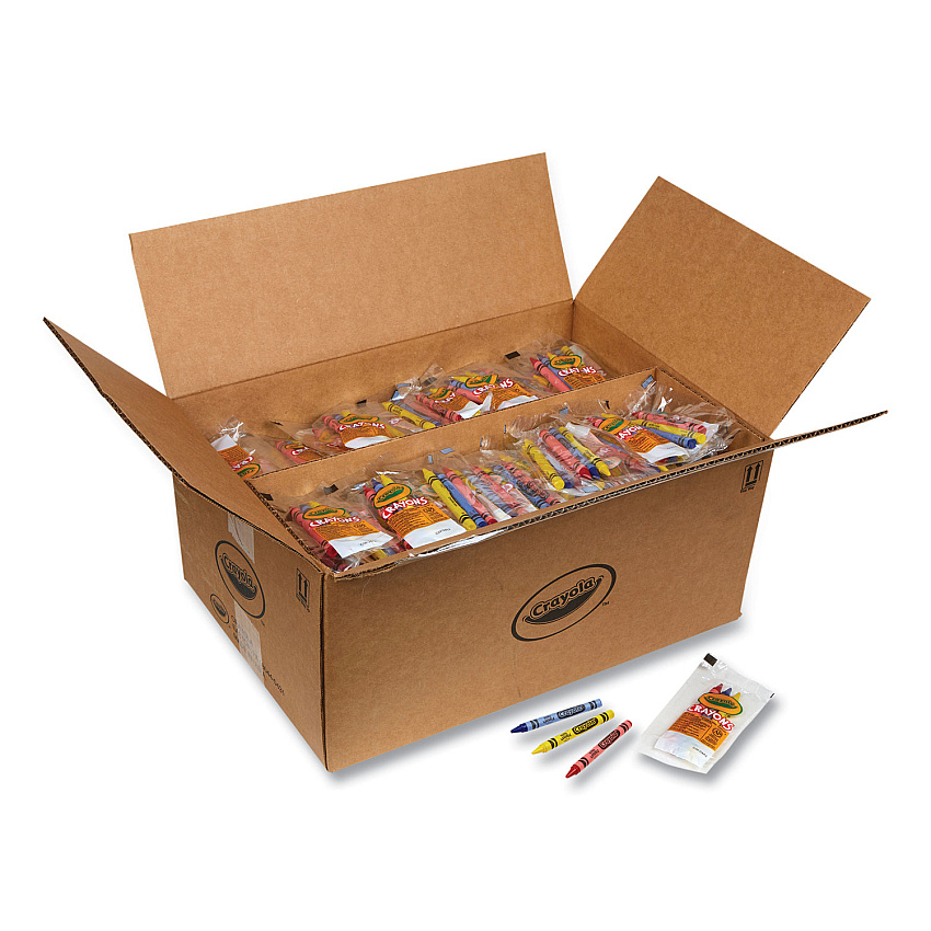 Crayola Washable Crayons, Blue, Red, Yellow 3/Pack, 360 Packs/Carton (CYO520743)