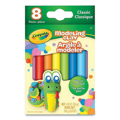 Crayola Modeling Clay Assortment, Blue/Green/Light Blue/Orange/Pink/Purple/Red/Yellow, 4.8 oz (CYO570312)