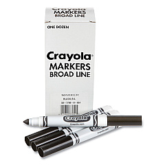 Crayola Bulk Broad Line Marker, Broad Bullet Tip, Black, 12/Box (CYO587700051)