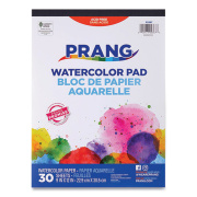 Prang Watercolor Paper Pad, Unruled, White/Multicolor Cover, 30 White 9 x 12 Sheets (DIXP2367)