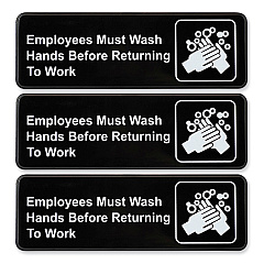 General Printing & Design Indoor/Outdoor Restroom with Braille Text, 6" x 9", Black Face, White Graphics, 3/Pack (EXOHD0049S)