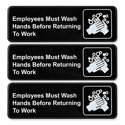 General Printing & Design Indoor/Outdoor Restroom with Braille Text, 6" x 9", Black Face, White Graphics, 3/Pack (EXOHD0049S)