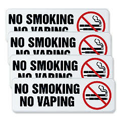 General Printing & Design No Smoking No Vaping Indoor/Outdoor Wall Sign, 9" x 3", Black Face, Black/Red Graphics, 4/Pack (EXOHD0175S)