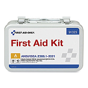 First Aid Only ANSI 2021 First Aid Kit for 10 People, 76 Pieces, Metal Case (FAO91323)