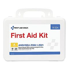 First Aid Only ANSI 2021 First Aid Kit for 25 People, 94 Pieces, Plastic Case (FAO91324)