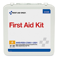 First Aid Only ANSI 2021 Type III First Aid Kit for 50 People, 184 Pieces, Metal Case (FAO91328)