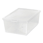 IRIS 13.5 Qt. Lift-Off Lid Storage Tote, 10.6" x 16.1" x 5.9", Clear/Gray (IRS100119)