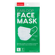 IRIS Earloop Disposable Face Mask, 3-Ply Non-Woven, Large, 7/Pack (IRS590040)