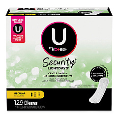 U by U by U by Kotex Security Lightdays Liners, Unscented, 129/Pack (KCC49060)