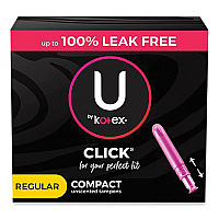 U by U by U by Kotex Click Compact Tampons, Super, 32/Pack (51583)