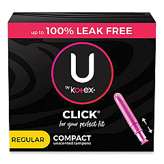 U by U by U by Kotex Click Compact Tampons, Super, 32/Pack (KCC51583)