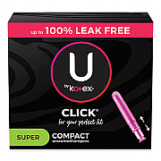 U by U by U by Kotex Click Compact Tampons, Regular, 32/Pack (KCC51584)