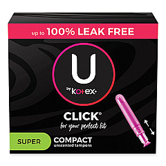 U by U by U by Kotex Click Compact Tampons, Regular, 32/Pack (KCC51584)