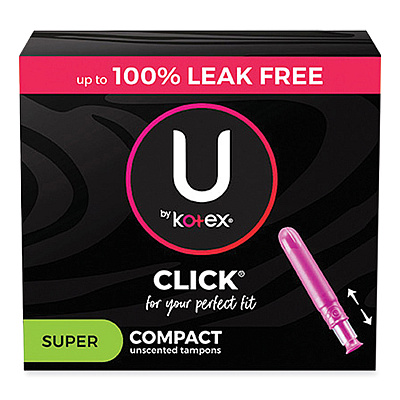 U by U by U by Kotex Click Compact Tampons, Regular, 32/Pack (KCC51584)