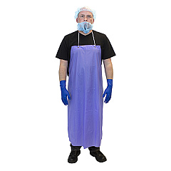 Unhemmed 6 Mil Vinyl Apron 35x45 Blue, Pack Of 12 (MUB-45SZ)