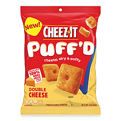 Cheez-It Puff'd Crackers, Double Cheese, 3 oz Bag, 6/Carton (KEB00022)