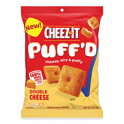 Cheez-It Puff'd Crackers, Double Cheese, 3 oz Bag, 6/Carton (KEB00022)