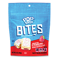 Kellogg's Pop Tarts Bites, Frosted Strawberry, 3.5 oz Bag, 6/Carton (KEB25069)