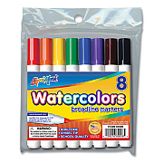 LIQUI-MARK Broadline Watercolor Markers, Broad Chisel Tip, Assorted Colors, 8/Set (LQM80008)