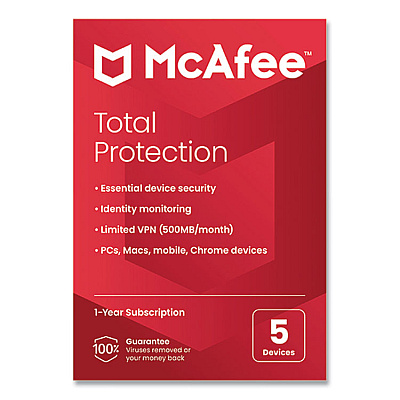 Mcafee Total Protection Software, For 5 Users (21EST5RFLM)