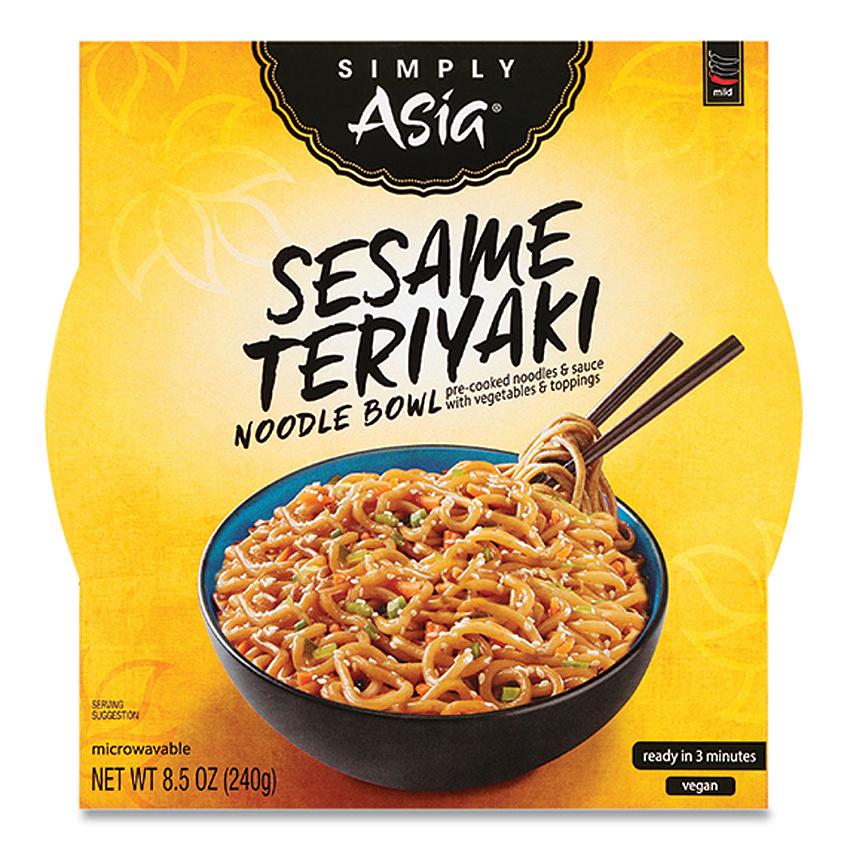 Performance Food Group Simply Asia Sesame Teriyaki Noodle Bowl, 8.5 oz, 6/Carton (MKCTHA00086)