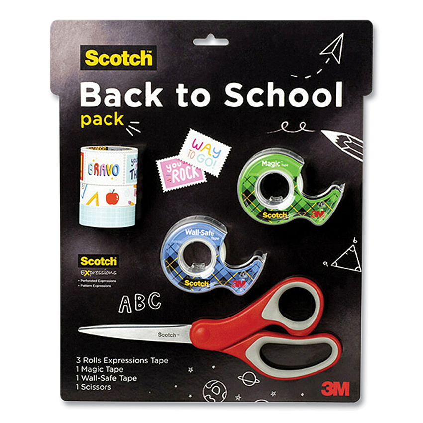 Scotch Back To School Pack, Assorted Tapes Plus Scissors/Kit (MMMPKSCOTCH21)