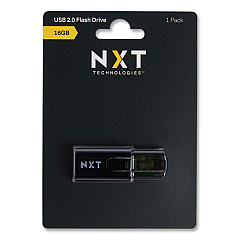 NXT Technologies USB 2.0 Type-A Flash Drive, 16 GB, Black (61118)