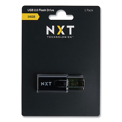 NXT Technologies USB 2.0 Type-A Flash Drive, 16 GB, Black (61118)