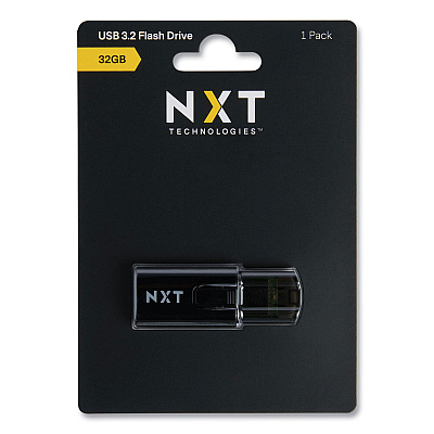 NXT Technologies USB 3.2 Type-A Flash Drive, 32 GB, Black (61121)