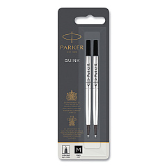 Quink Refill for Parker Rollerball Pen, Medium Tip, Black Ink, 2/Pack (PAR1950325)